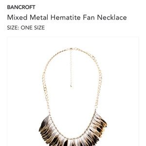 Bancroft mixed metal fan necklace- great statement piece!